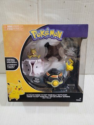 NEW POKEMON PIKACHU Pokeball Ultimate Throw 'N' Pop Poke Ball Battle Set Ages 4+