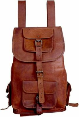 Leder Rucksack Backpack Ranzen Wandertasche Schule Leder Tasche Original