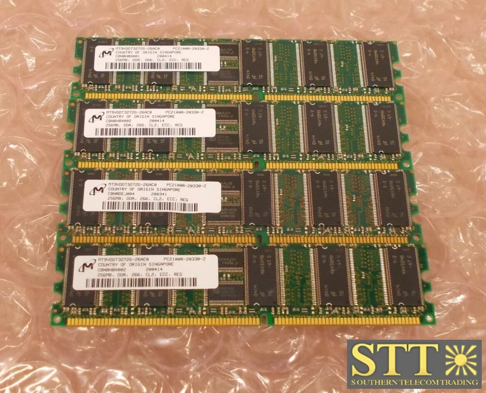 MT9VDDT3272G-26AC0 MICRON 256MB PC2100 DDR-266MHZ ECC DIMM 370-5565-01 (LOTE DE 4) Foto 2 de 3