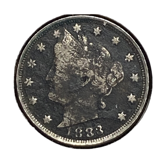 ^ 1883 W/Cents Liberty "V" Nickel      ^^ FINE ^^    143 YRS OLD     4260