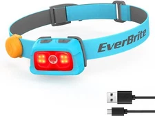EverBrite Rechargeable Headlamp-Blue 7 Modes Running 350 Lumens Memory Function