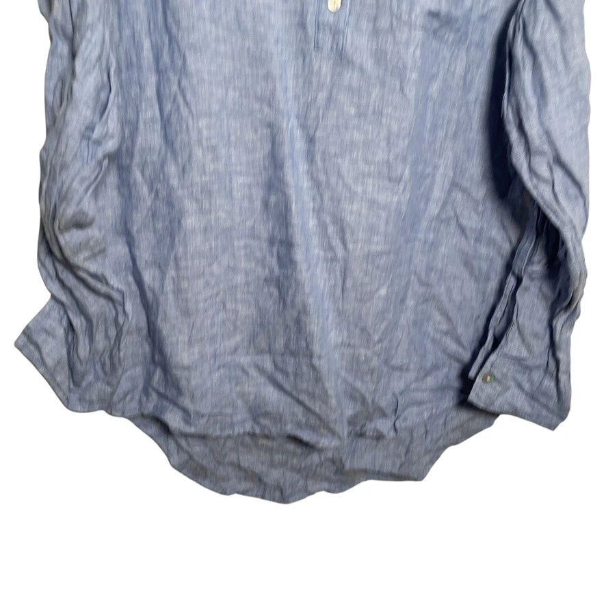 JNY Blouse Women's Medium 100% Linen Lagenlook Jones New York Shirt Solid Top - Image 3 of 4