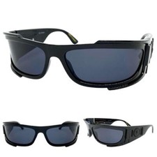 Classic Hardcore Biker Wrap Hip Hop SUNGLASSES Super Thick Black Frame Dark Lens