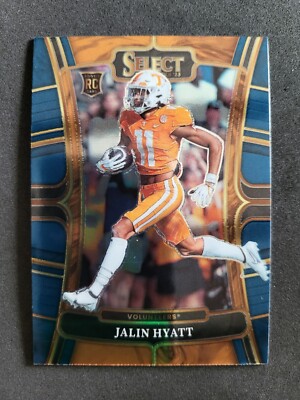 2023 Panini Select Draft Picks, Jalin Hyatt, Rookie, Blue, Volunteers, # 8