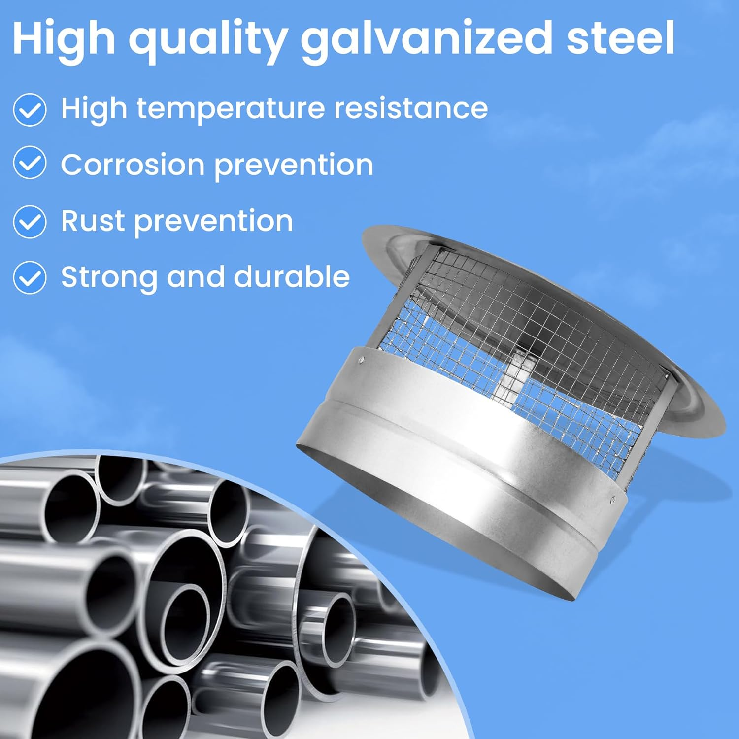 12 Inch round Chimney Cap, 12 Inch Chimney Cap with Screen, Stove Pipe Topper, G eBay