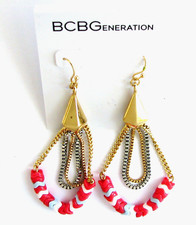 NEW BCBG GOLD,SILVER TONE CHAIN PINK,WHITE,BL...