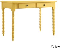 Small Desk Writing Table Wood Accent Drawers Home Office Yellow Computer Entry on sale Small Desk Writing Table Wood Accent Drawers Home Office Yellow Computer Entry on sale