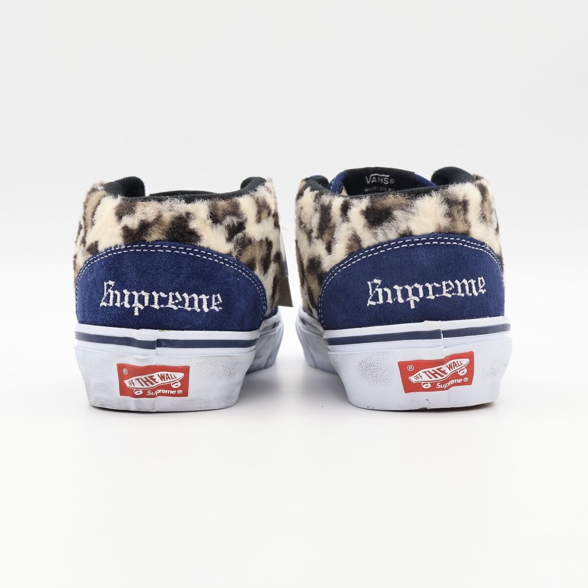 VN0A5KYANVY Supreme Vans Leopard Half Cab Navy Blue White VN0A5KYANVY Supreme Vans Leopard Half Cab Navy Blue White