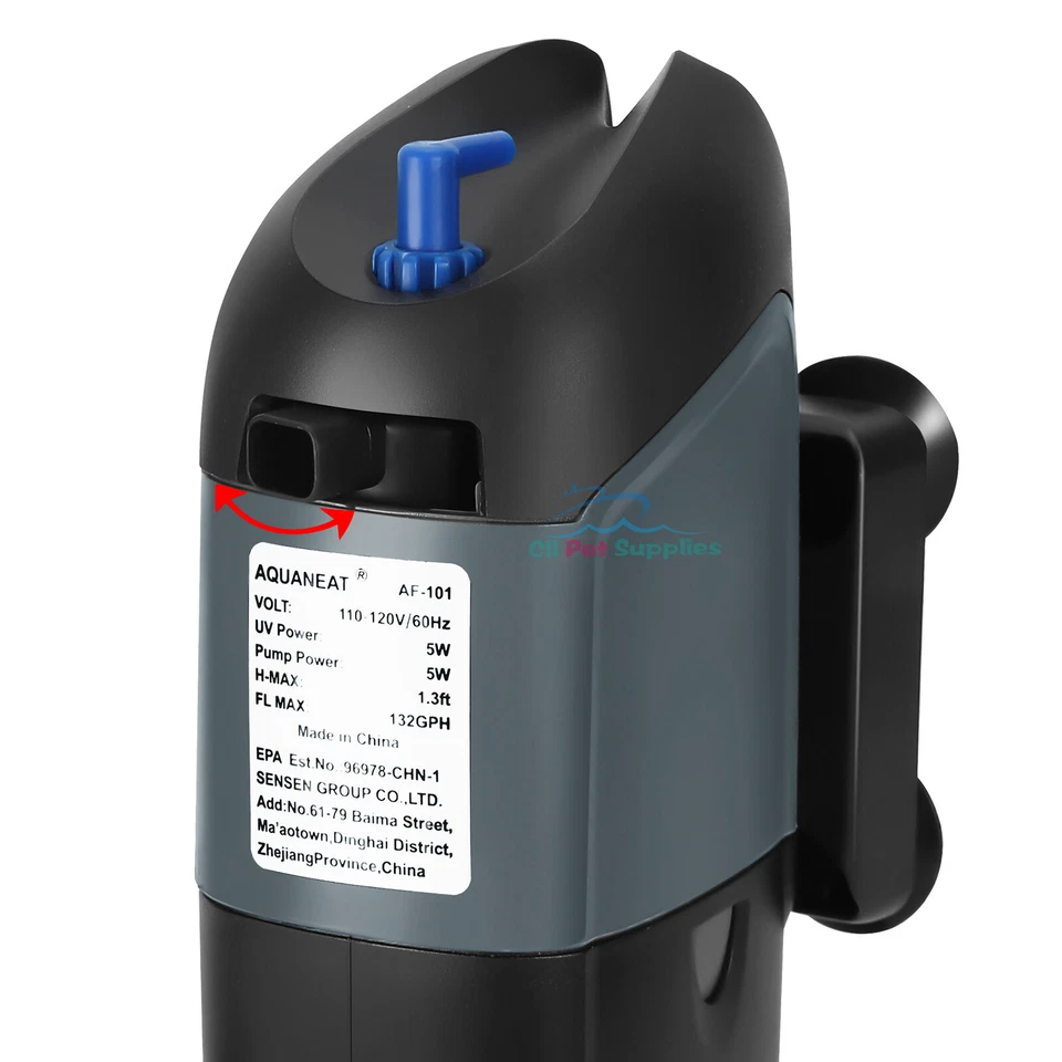 AQUANEAT Aquarium 5W UV Sterilizer Submersible Pump Filter for 40 Gal Fish Tank - Image 3 of 4