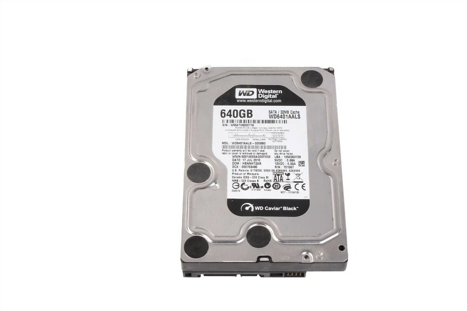 Western Digital WD6401AALS 640GB 7.2K RPM 3.5" SATA Server Hard Drive - Image 2 of 3