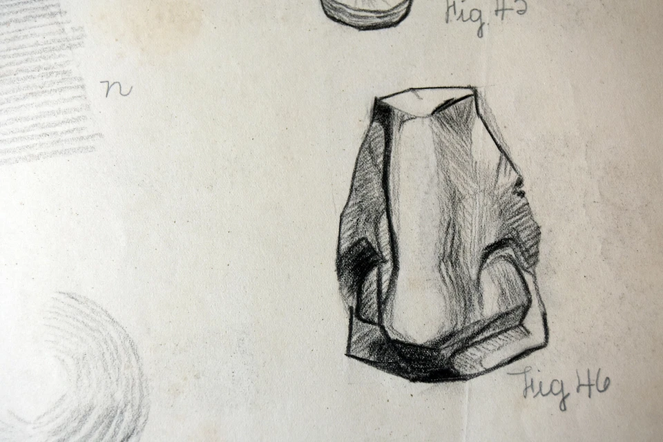 Lápiz de dibujo antiguo de 17" de los años 20 dibujo al carbón estudio de nariz de la señora Lester Bennett Foto 3 de 4