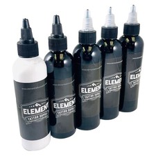 Element Tattoo Supply Gray Wash Color Ink Kit 4 oz 5 Bottle Set Made In USA