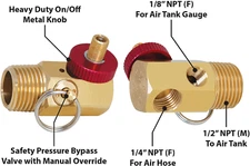 4 Feet Air Tank Repair Kit Valve Pressure Gauge Hose Assembly Portable Carry
