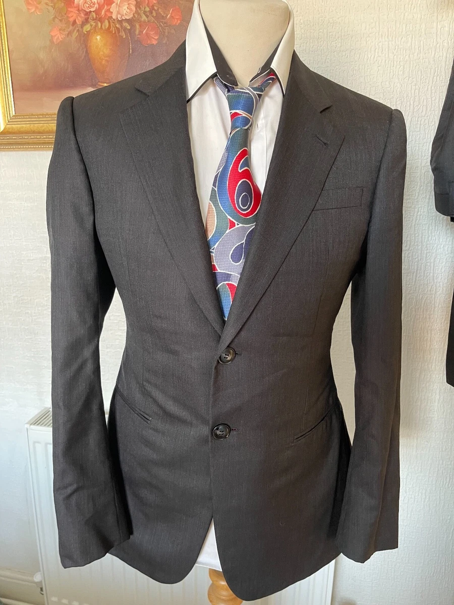 GIORGIO ARMANI TRADER BLU MENS SMART TRENDY GREY SUIT SIZE