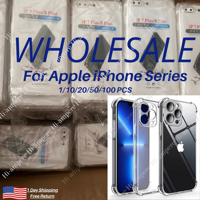 Wholesale Clear Case Phone Protector Cover For iPhone 14 13 11 12 Pro X 8 6 Lot