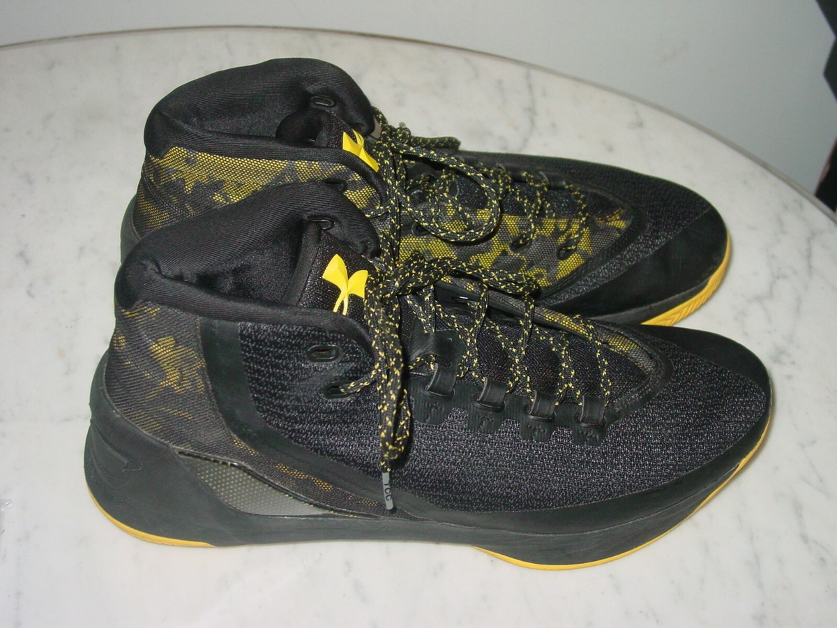 2016 Mens Under Armour Curry 3 SC Camo/Black/Yellow Basketball