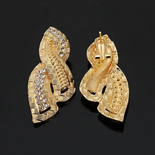 Pendientes + Collar + Pulsera + Anillo estilo jhumka 18k Chapado Pavimentado Piedras Preciosas Brillantes - Imagen 6 de 6