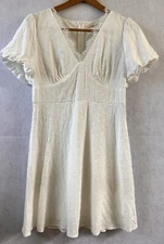 Mi Ami Dress Mini Cottagecore Eyelet Lace Medium White Summer