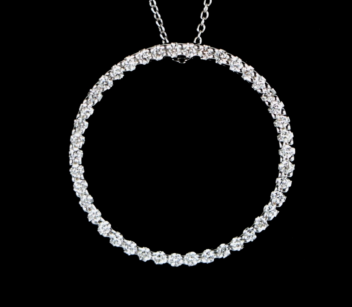 Roberto Coin 18K White Gold Diamond 25mm Tiny Treasure Circle O