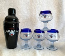 4 Corazon Tequila 5 oz Hand Blown Stemmed Gla...