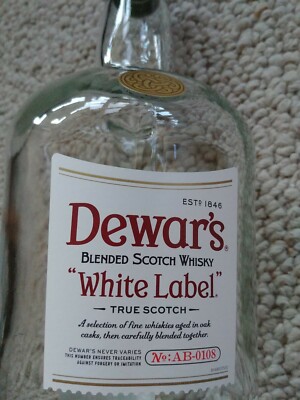 Dewar`s White Label 空瓶 EMPTY DEWARS White Label 1.75 liter scotch handle wish it was