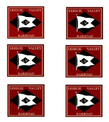 Lehigh Valley O/HO Gauge Train 6 RED  Vinyl 9/16''Wx1/2'' H Logos on 1 sticker