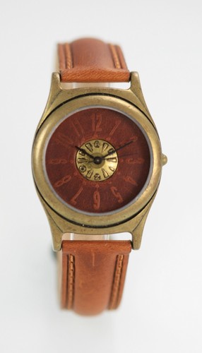 arizona jean co watch mens stainless gold water resist brown