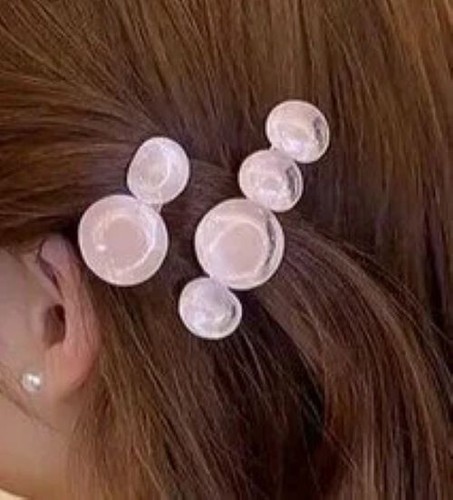 Juego de pinza de pelo transparente burbuja - Imagen 3 de 5