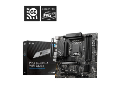 MSI PRO B760M-A WIFI DDR4 LGA 1700 (Intel 12th&13th Gen)  SATA 6Gb/s Micro ATX M