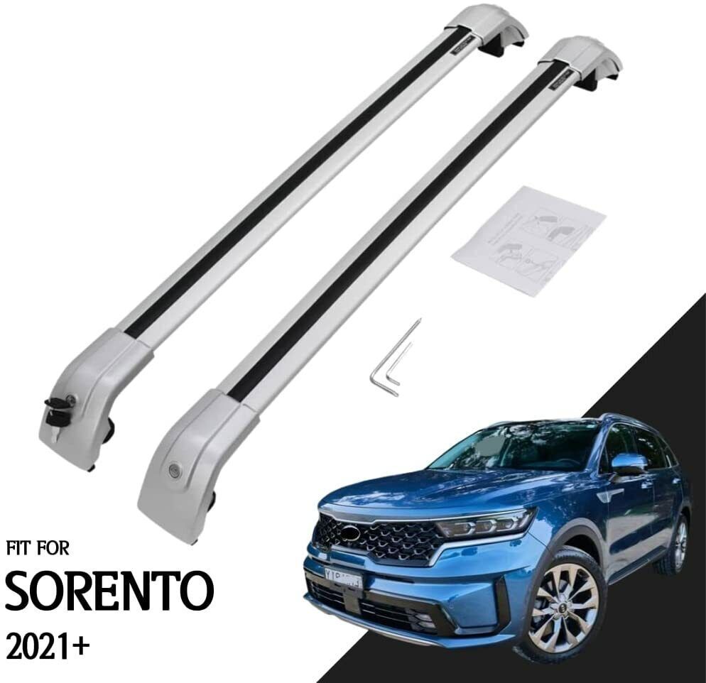 2Pcs Lockable Cross Bars Crossbars Fits for KIA Sorento 2021 2022 Roof Rail Rack
