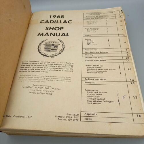 1968 Cadillac Service Shop Repair Manual DeVille Eldorado Fleetwood Calais - Picture 6 of 7