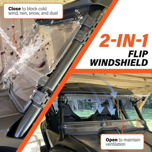 Scratch Resistant 2-IN-1 Flip Clear Windshield for Honda Talon 1000X/R (2019+) - Picture 2 of 15
