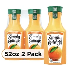 Simply Orange Pulp-Free Orange Juice, 52Oz (Pack Of 2)