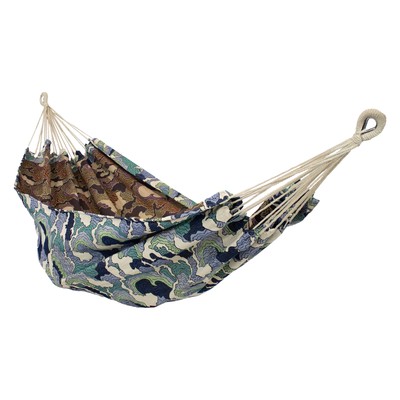 2-Person Polyester Jacquard Double Hammock - White-Capped Waves by Sunnydaze