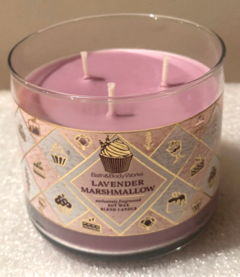 Bath & Body Works Lavender Marshmallow Candle Scented 3-Wick 14.5