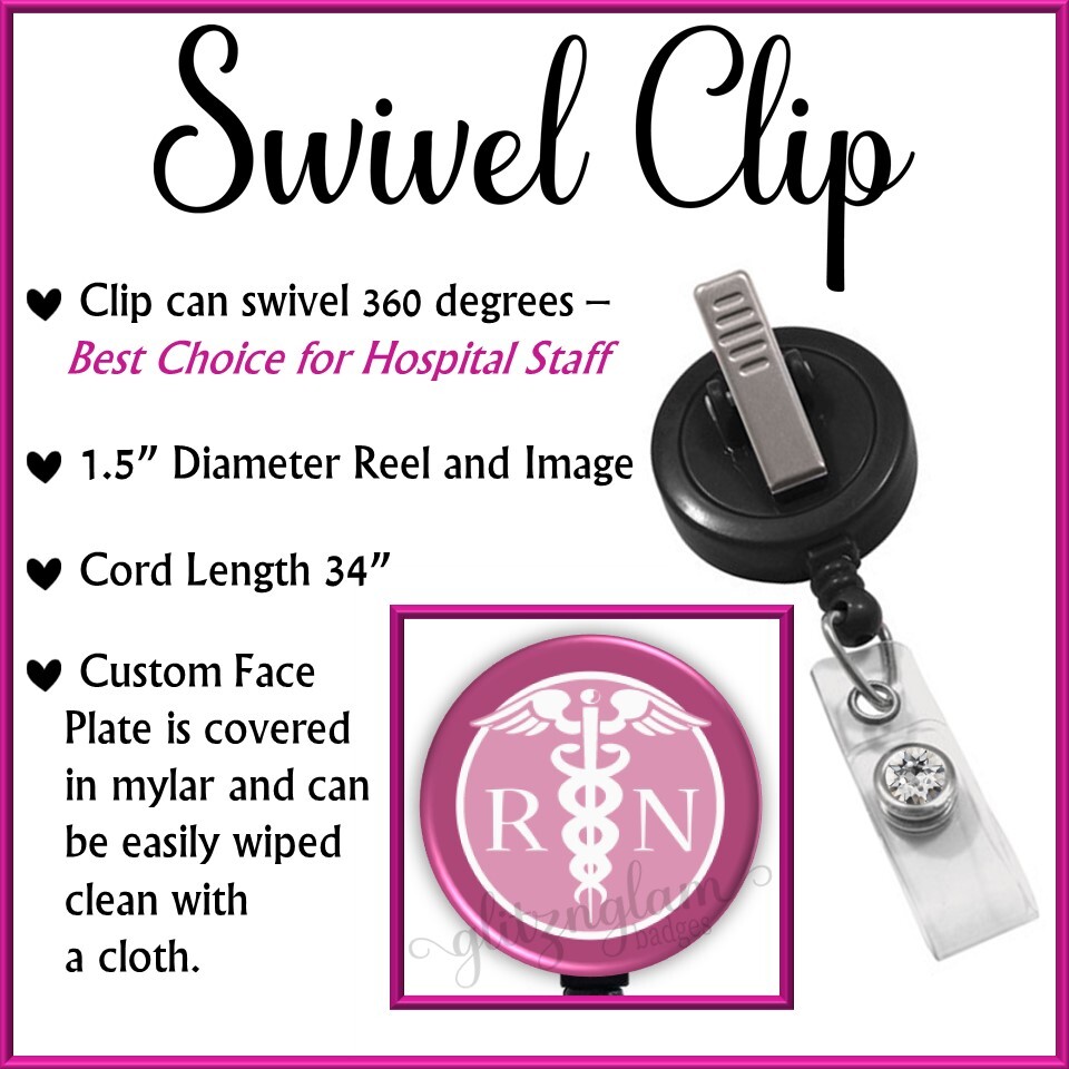 как выглядит RN Retractable Badge Holder Reel, Registered Nurse Badge Reel, RN Lanyard GG1222 фото