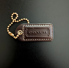 Coach Hangtag Dark Brown Leather Bag Wristlet...