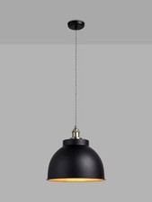 John Lewis Baldwin Large Hanging Pendant Indoor Metal Ceiling Light Black {Dent}