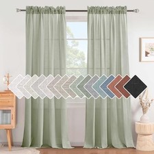 Curtains 84 Inch Length for Living Room 2 Panels 52"W x 84"L Pack of 2 Sage