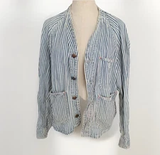 BIG MAC Sanforized Mens Stripe Denim Work Jacket