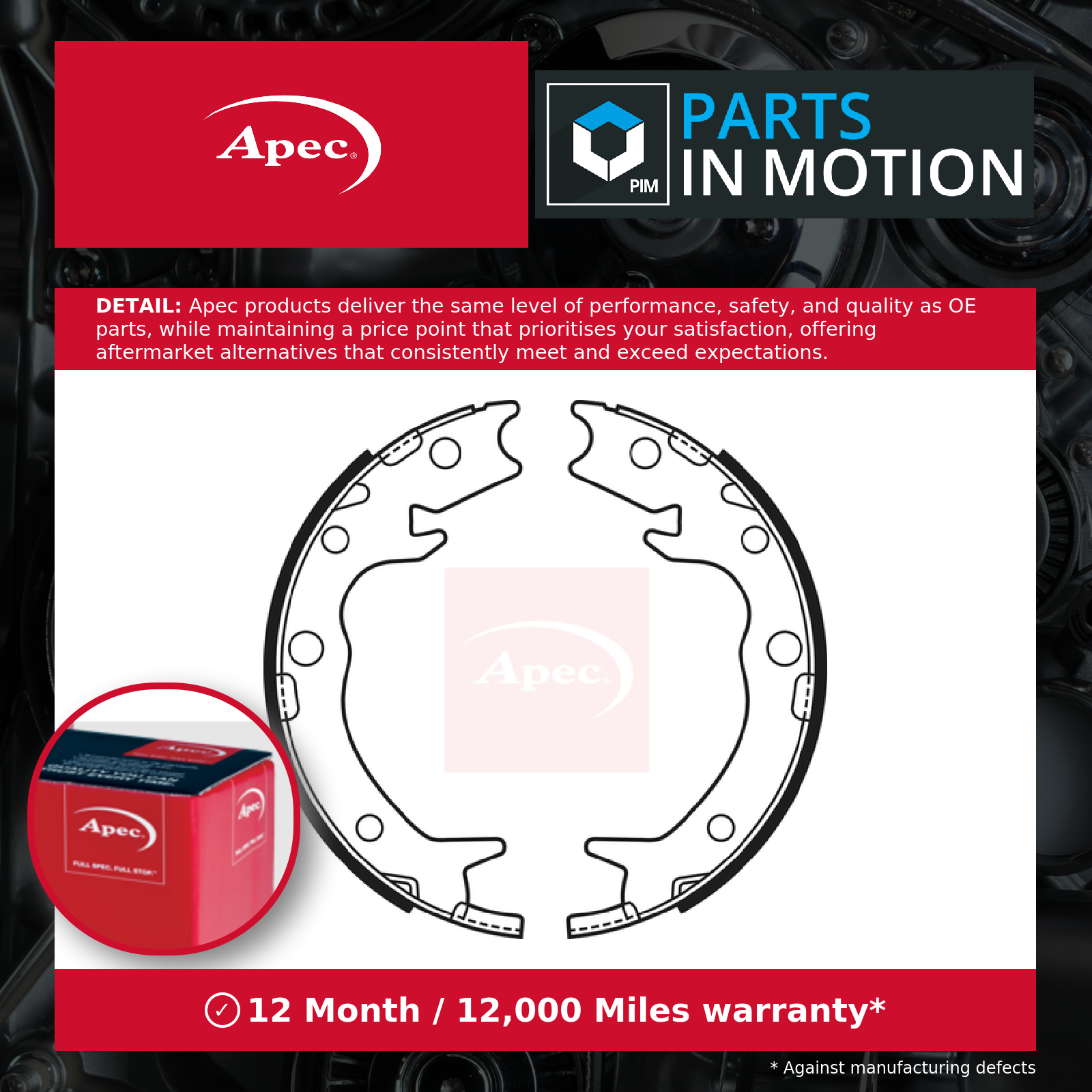 Brake Shoes Set fits HONDA SHUTTLE RA1 2.2 94 to 98 F22B8 43053S47E50 Apec New - Image 12