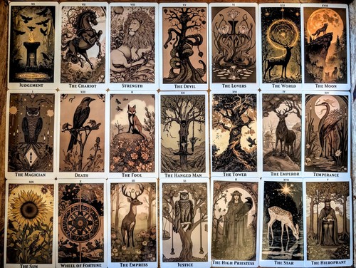 OOP RARE MYSTERY INDIE TAROT DECK Animal Forest Nature Can't Find Anywhere GHOST