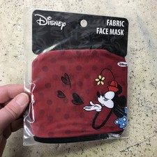 NEW NIP Disney Minnie Mouse Cloth Fabric Reusable Face Mask - One Size Adult Red