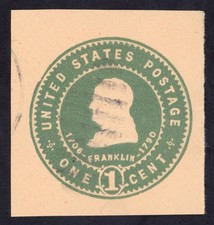 US Scott U383 Used Envelope Cut Square Lot E871 bhmstamps