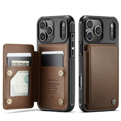 CaseMe Retro Leder Geldbeutel Tasche Back Cover Hülle für iPhone 15 16 17 ProMax