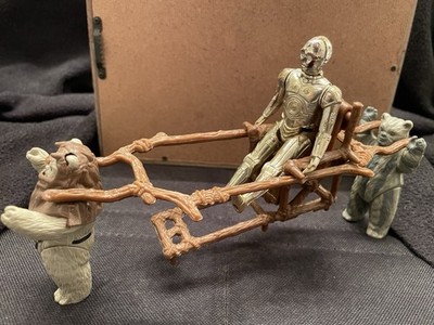 Star Wars Vintage 1984 Ewok Village THRONE CHAIR C-3PO & EWOKS Original Kenner