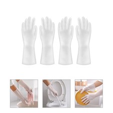 2 Pairs Household Cleaning Gloves Reusable Kitchen Dishwashing Gloves Latex