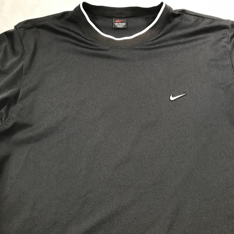 Vintage Nike Shirt Men's 2XL XXL Black Mesh Short Sleeve 90s Tee Sports Hip Hop thumbnail 3