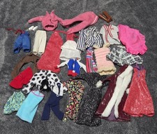 Vintage Barbie Clothing Lot Of 27 Pieces Dresses Pants Tops Shoes