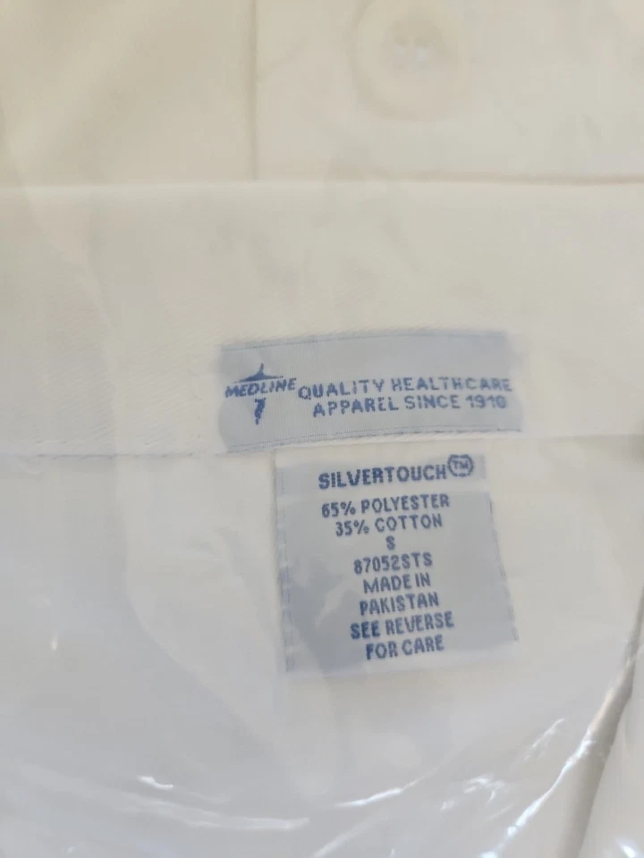 Medline Unisex SilverTouch Staff Length Lab Coat, White., Small. New. - Image 2 of 4